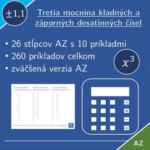 Tretia mocnina kladných a záporných desatinných čísel | matematika | 26 stĺpcov 