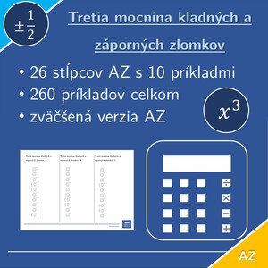 Tretia mocnina kladných a záporných zlomkov | matematika | 26 stĺpcov 