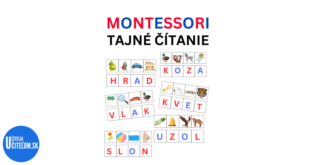 Montessori Tajné čítanie - Slovenský Jazyk | UčiteliaUčiteľom.sk